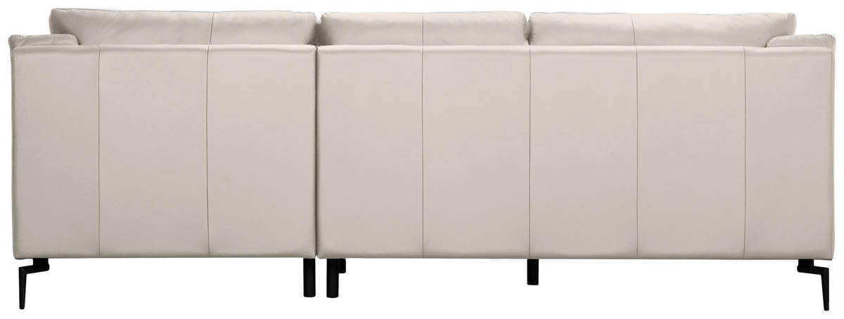 ECKSOFA Weiß Echtleder  - Schwarz/Weiß, Design, Leder (248/158cm) - MID.YOU