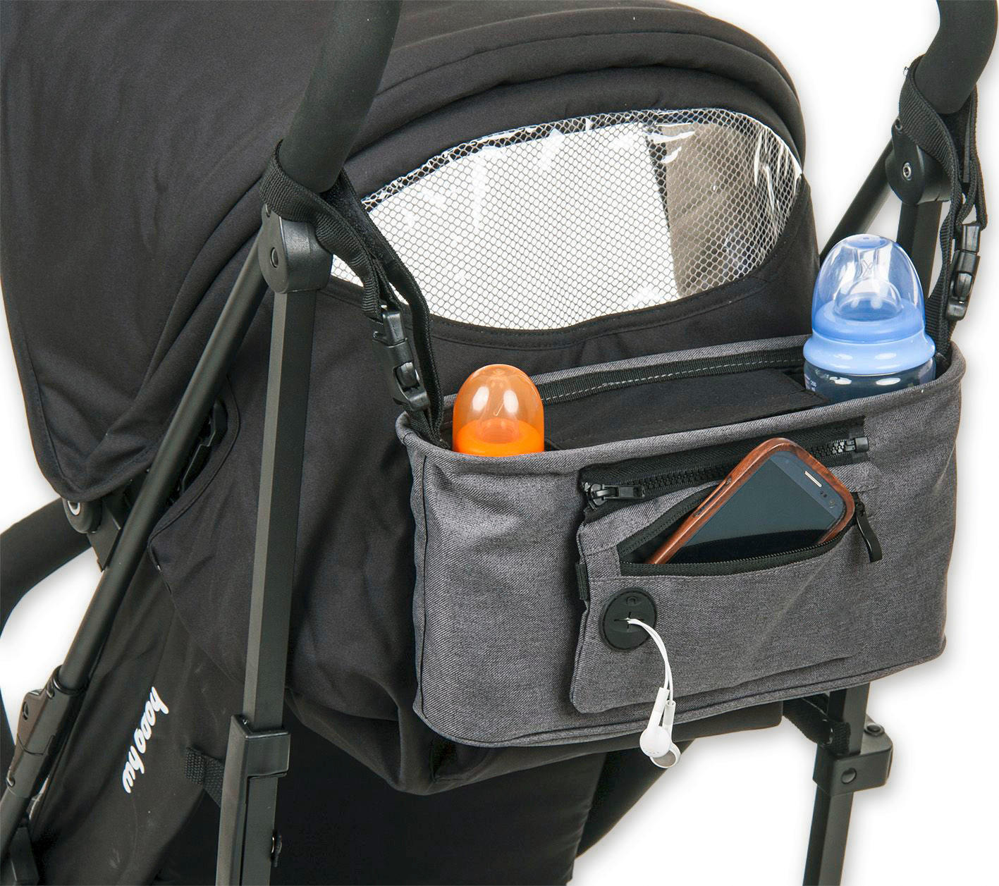 BUGGY-ORGANIZER  - Grau, Basics, Kunststoff/Textil (31/12/16cm) - My Baby Lou