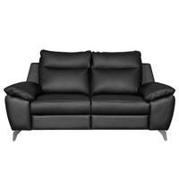 2-SITZER-SOFA 178/95/96 cm PERLE in Echtleder Schwarz   - Chromfarben/Schwarz, Design, Leder/Metall (178/95/96cm) - Livetastic