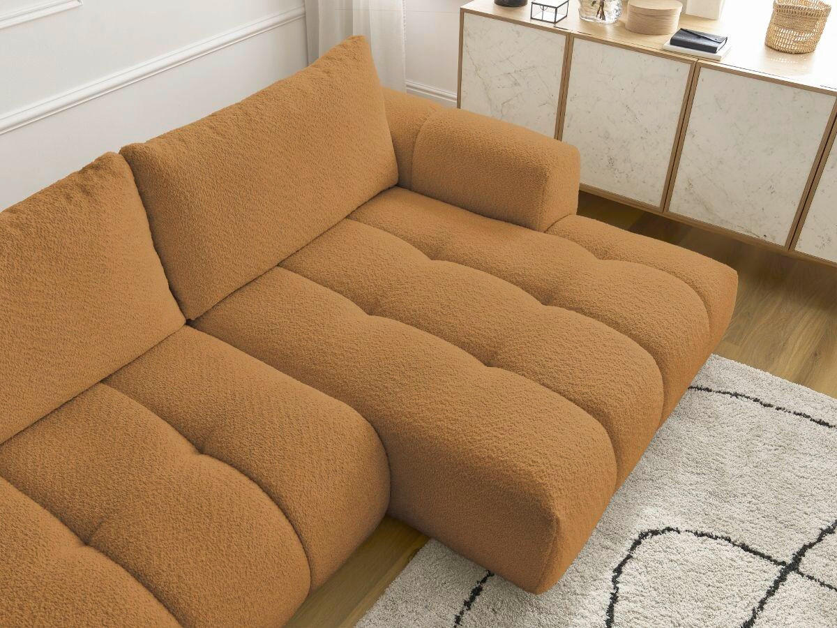 ECKSCHLAFSOFA FUJI Bouclé Gelb  inkl.  - Gelb/Schwarz, MODERN, Kunststoff/Textil (292/160cm)