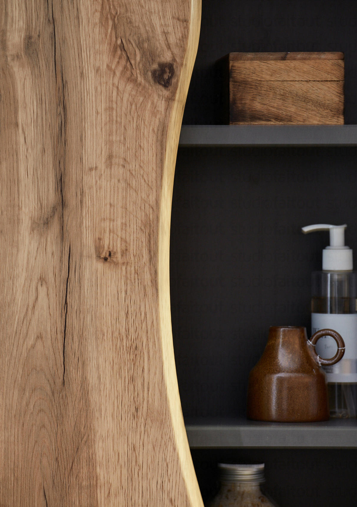 HÄNGESCHRANK 60/64/20 cm  - Eiche Wotan/Graphitfarben, Natur, Holzwerkstoff (60/64/20cm) - Xora