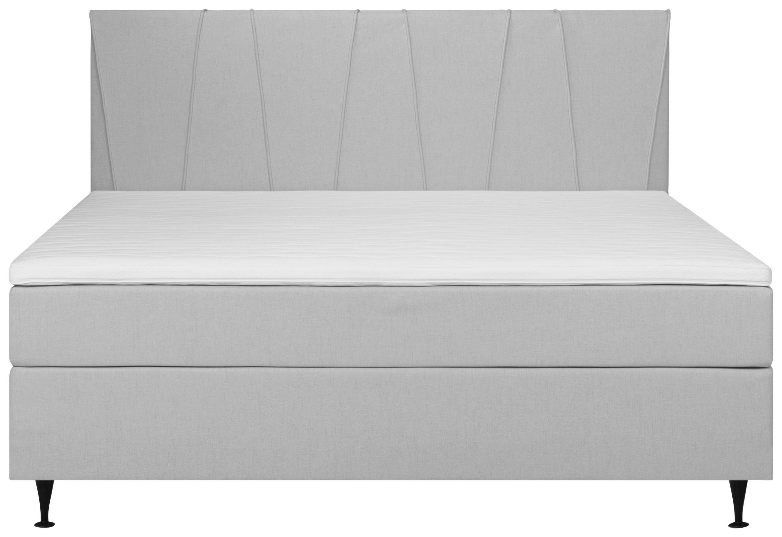 BOXSPRING-ÁGY 180/200 cm  sötétszürke  - fekete/sötétszürke, Modern, textil (180/200cm) - MID.YOU