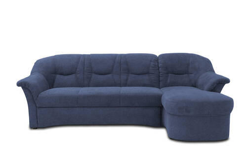 ECKSOFA Dunkelblau Mikrofaser - Schwarz/Dunkelblau, KONVENTIONELL, Kunststoff/Textil (232/146cm) - MID.YOU