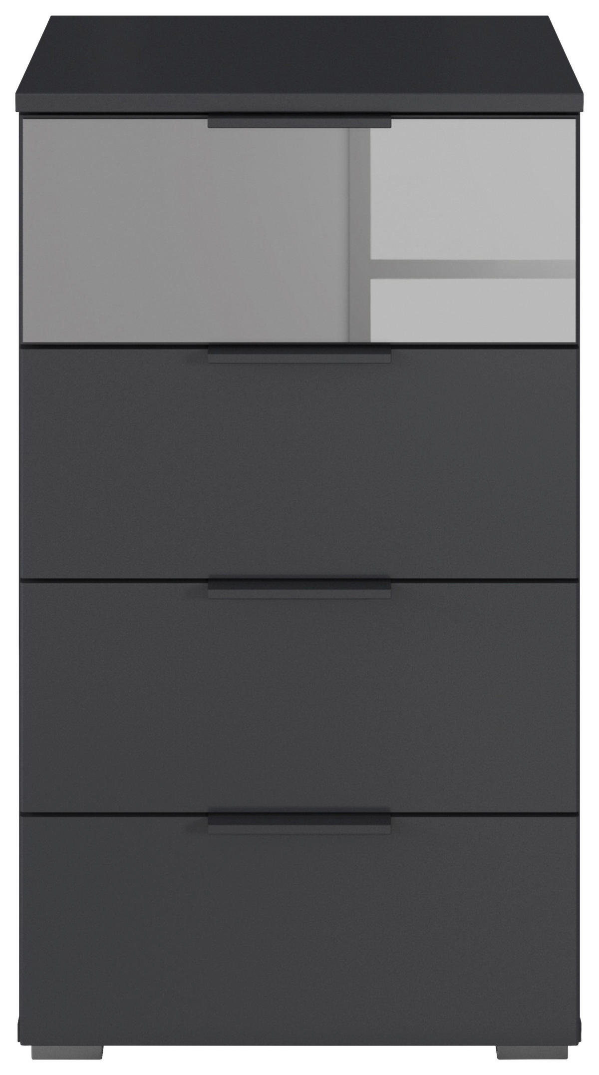 KOMMODE , 40/81/42 cm, 4 Schublade(n)  - Alufarben/Grau, MODERN, Glas/Holzwerkstoff (40/81/42cm) - Rauch Möbel