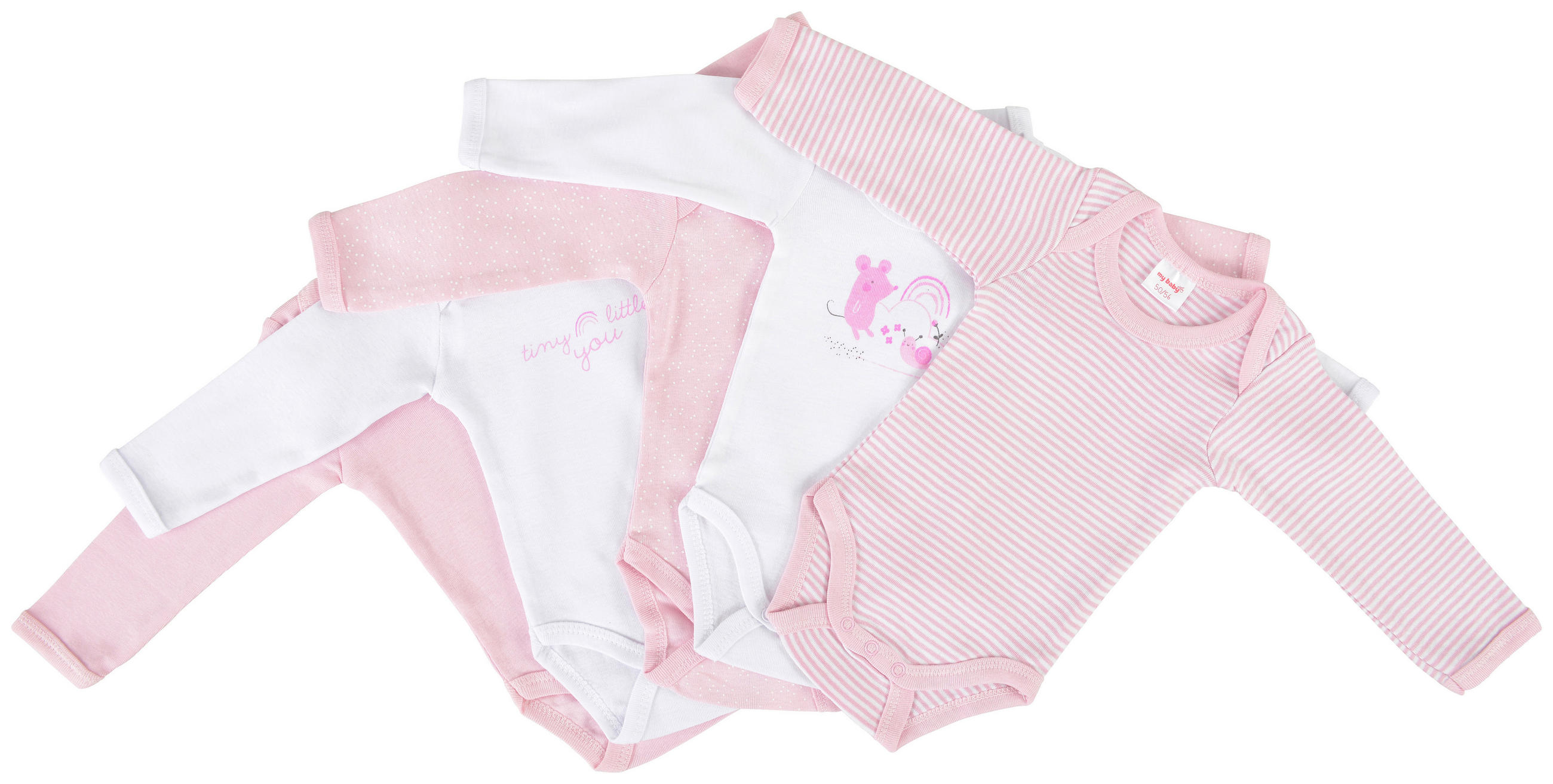 BABYBODY SET  - vit/pink, Basics, textil (74/80null) - My Baby Lou