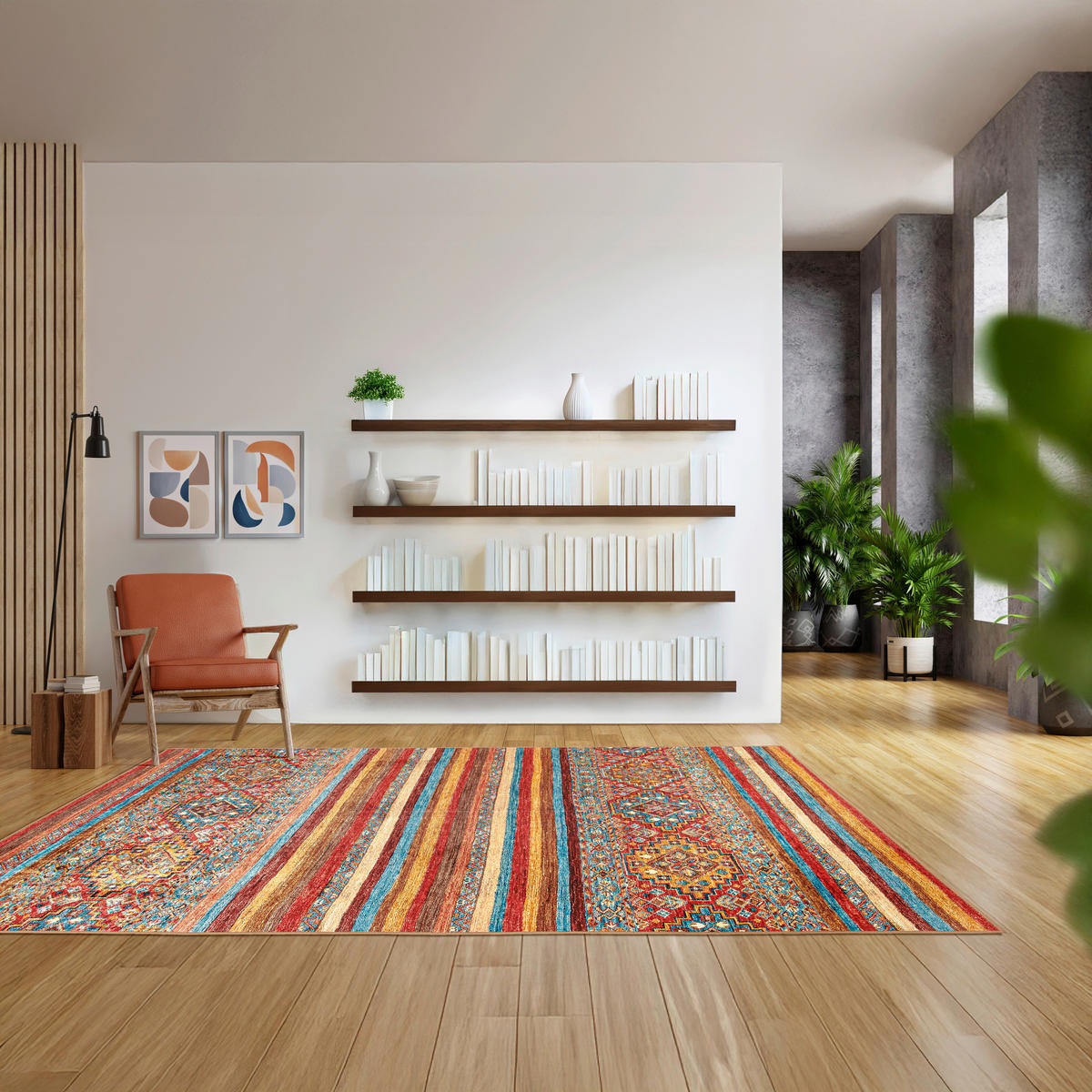 VINTAGE-TEPPICH 160/230 cm CORTEA AZMEO Multicolor, Rot, Cognac  - Cognac/Rot, Design, Kunststoff/Textil (160/230cm) - Lindorug