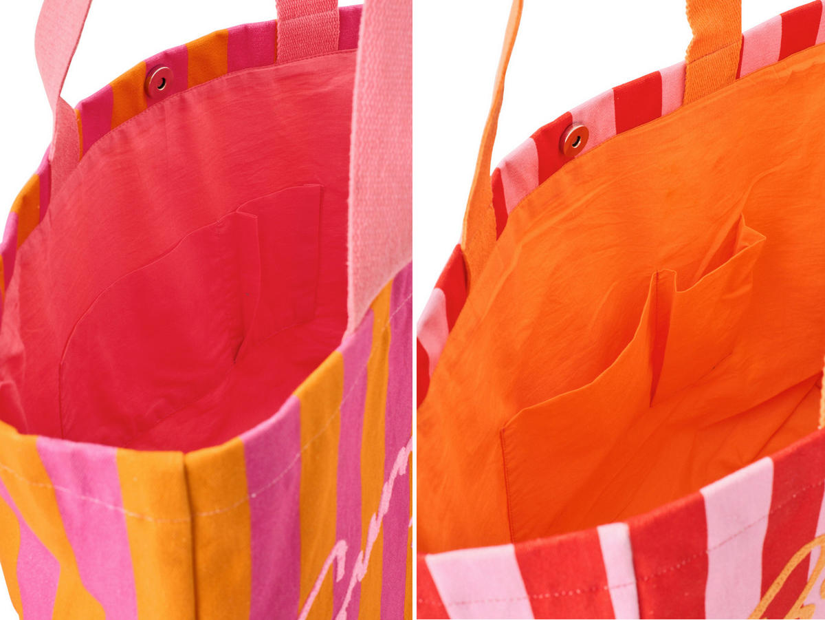 STRANDTASCHE Orange, Rosa  - Orange/Rosa, Basics, Textil (35/40/15cm)