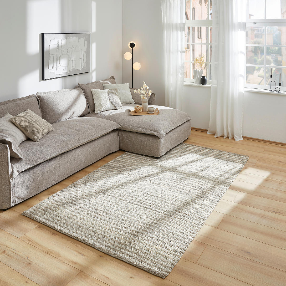 HANDWEBTEPPICH 160/230 cm Beige  - Beige, Natur, Textil (160/230cm) - Linea Natura