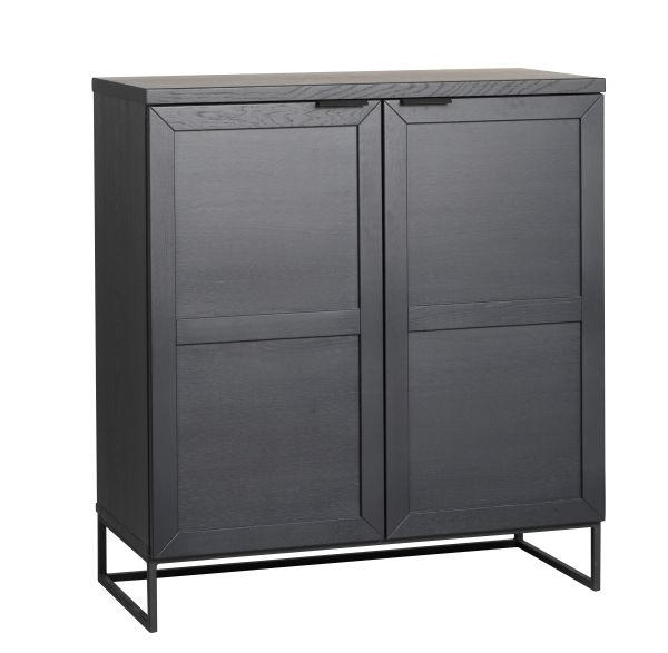 HÖG BYRÅ 95/125/41 cm  - svart, Modern, metall/trä (95/125/41cm) - Rowico