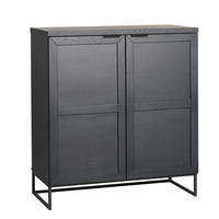 HÖG BYRÅ 95/125/41 cm  - svart, Modern, metall/trä (95/125/41cm) - Rowico