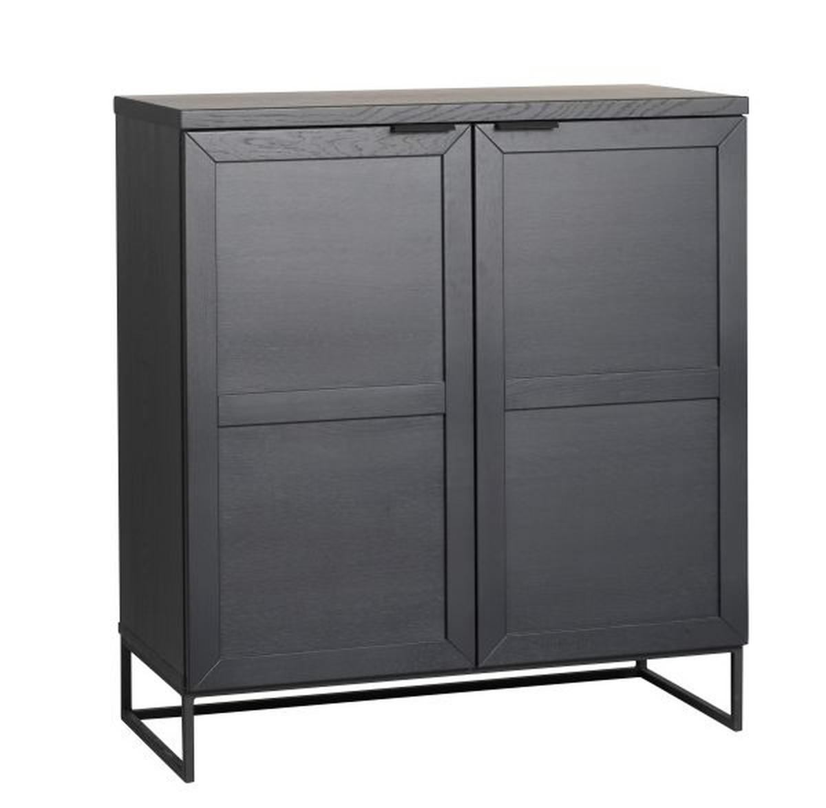 HÖG BYRÅ 95/125/41 cm  - svart, Modern, metall/trä (95/125/41cm) - Rowico