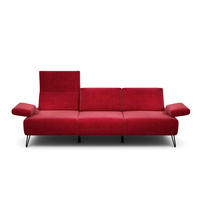 3-SITZER-SOFA Samt Rot  - Rot/Schwarz, Design, Textil/Metall (234-264/85/86-94cm) - SENSOO