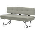 SITZBANK in Metall, Leder Hellgrau  - Hellgrau/Schwarz, Design, Leder/Metall (165/88/66cm) - Moderano