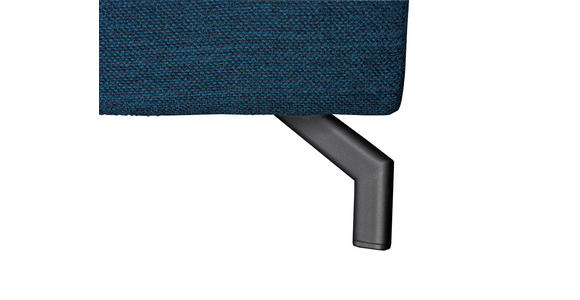 ECKSOFA Blau Chenille  inkl. Zierkissen, Bettkasten, Schlaffunktion, Rücken echt, Kopfteilverstellung, Liegefläche im Originalstoff  - Blau/Schwarz, KONVENTIONELL, Textil/Metall (266/185cm) - Carryhome