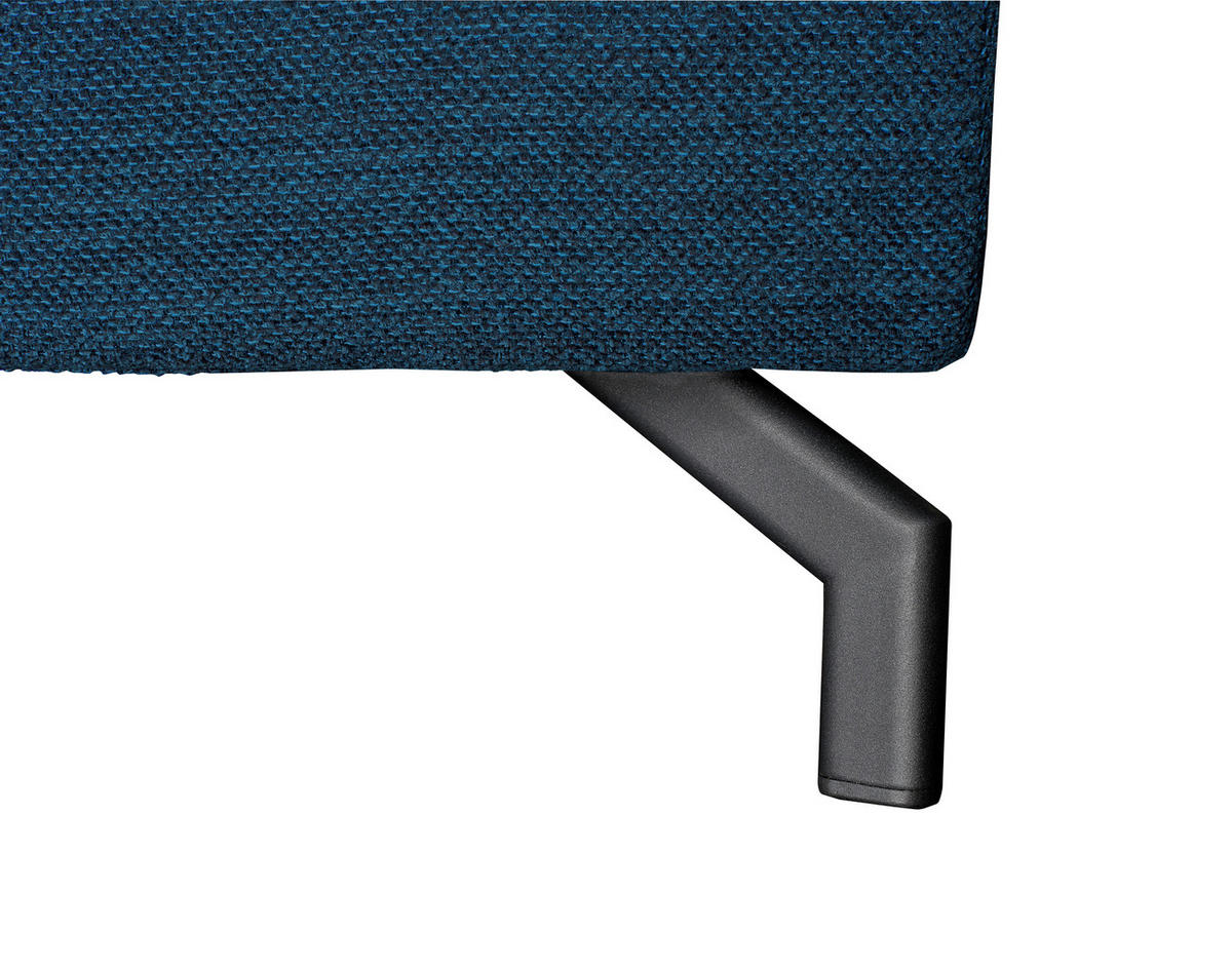 ECKSOFA Blau Chenille  - Blau/Schwarz, KONVENTIONELL, Textil/Metall (240/185cm) - Carryhome