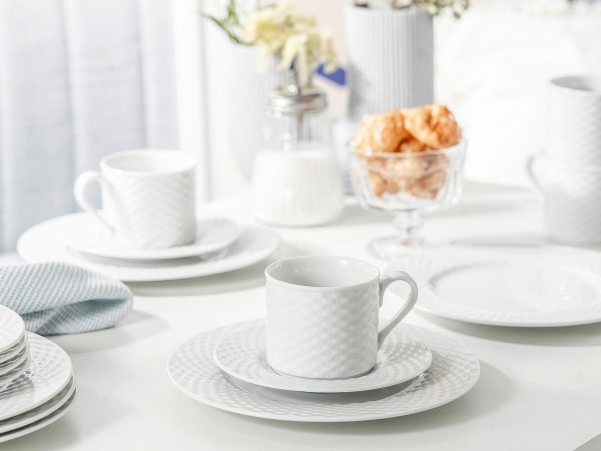 KAFFEESERVICE POLO 18-teilig  - Weiss, Basics, Keramik (34/18,5/34cm) - Creatable