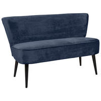 SITZBANK Mikrovelours Blau Holz  - Blau/Schwarz, Trend, Holz/Textil (140/83cm) - MID.YOU