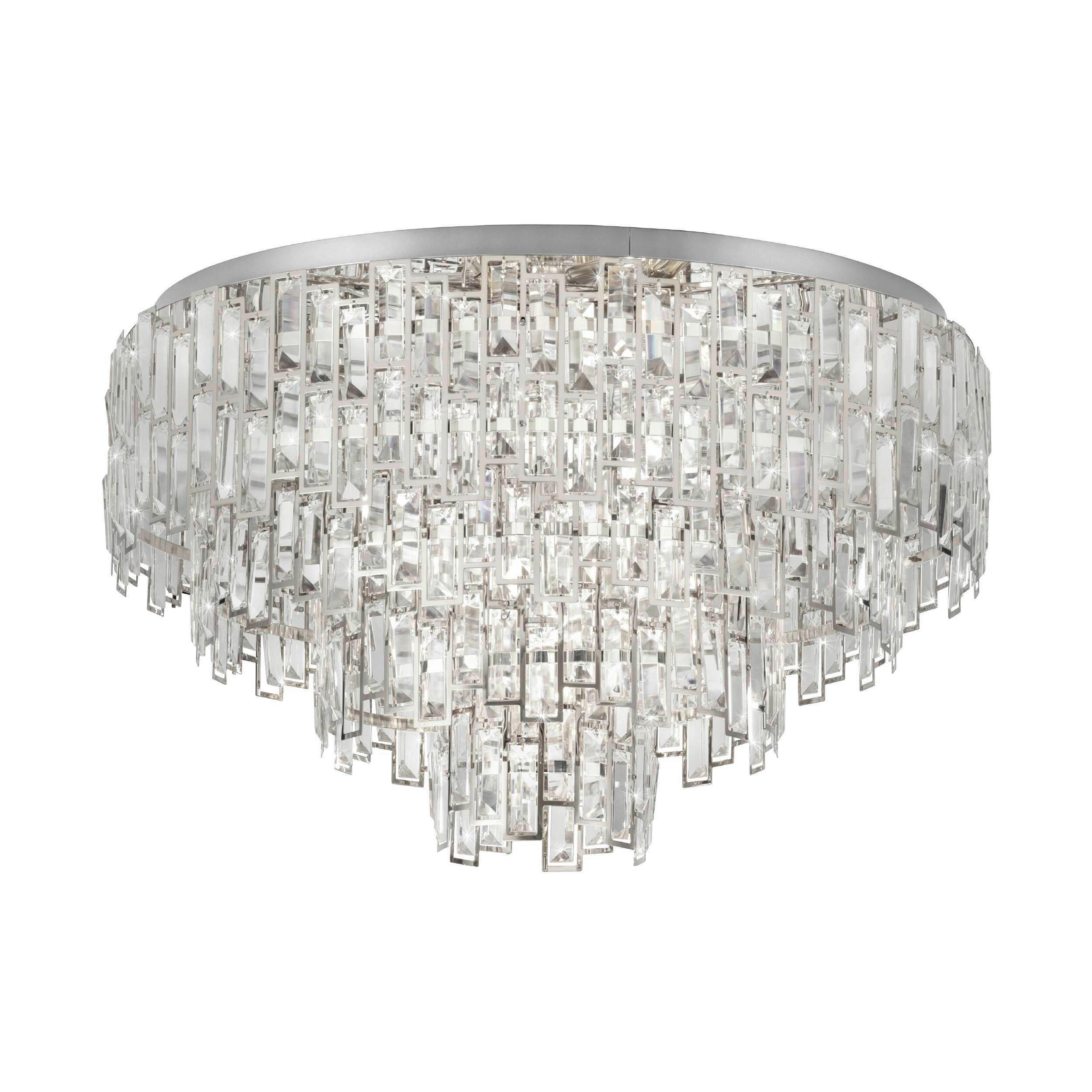 DECKENLEUCHTE  78/68 cm    - Chromfarben, KONVENTIONELL, Glas/Metall (78/68cm) - Eglo