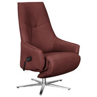 RELAXSESSEL in Leder Rotbraun  - Edelstahlfarben/Rotbraun, Design, Leder/Metall (70/120/88cm) - Himolla