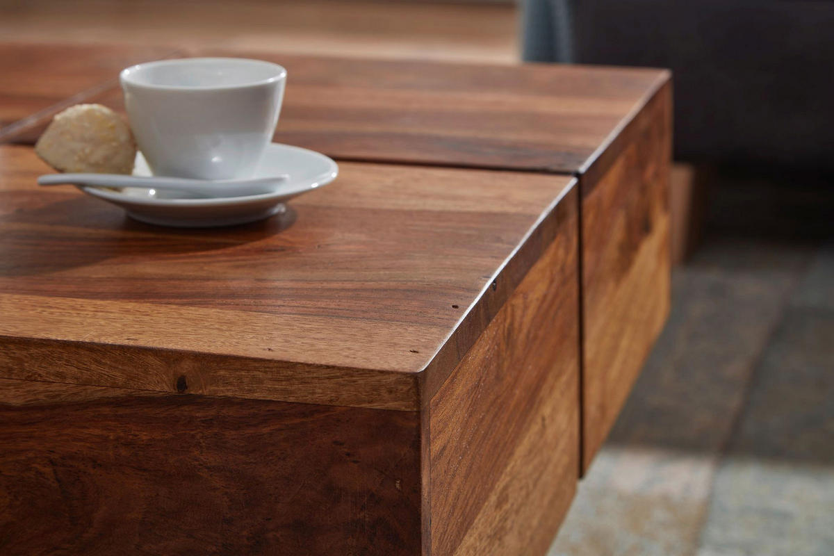 COUCHTISCH Sheesham massiv 57,5/57,5/30 cm quadratisch Sheeshamfarben  - Sheeshamfarben, MODERN, Holz (57,5/57,5/30cm) - MID.YOU