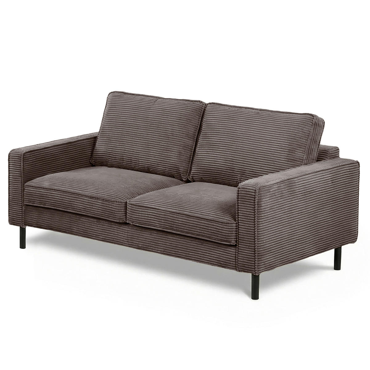 3-SITZER-SOFA Cord Taupe  - Taupe/Schwarz, Design, Textil/Metall (188/85/92cm) - Livetastic