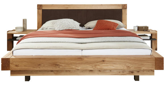 BETTANLAGE - Eichefarben/Dunkelbraun, Natur, Holz/Textil (180/200cm) - Valnatura