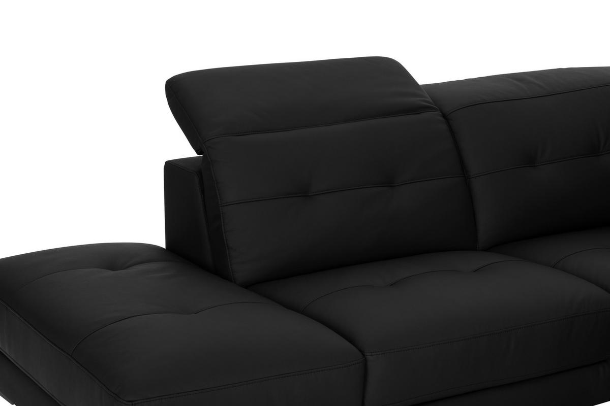 CloseUp von MID.YOU ECKSOFA Schwarz Echtleder.