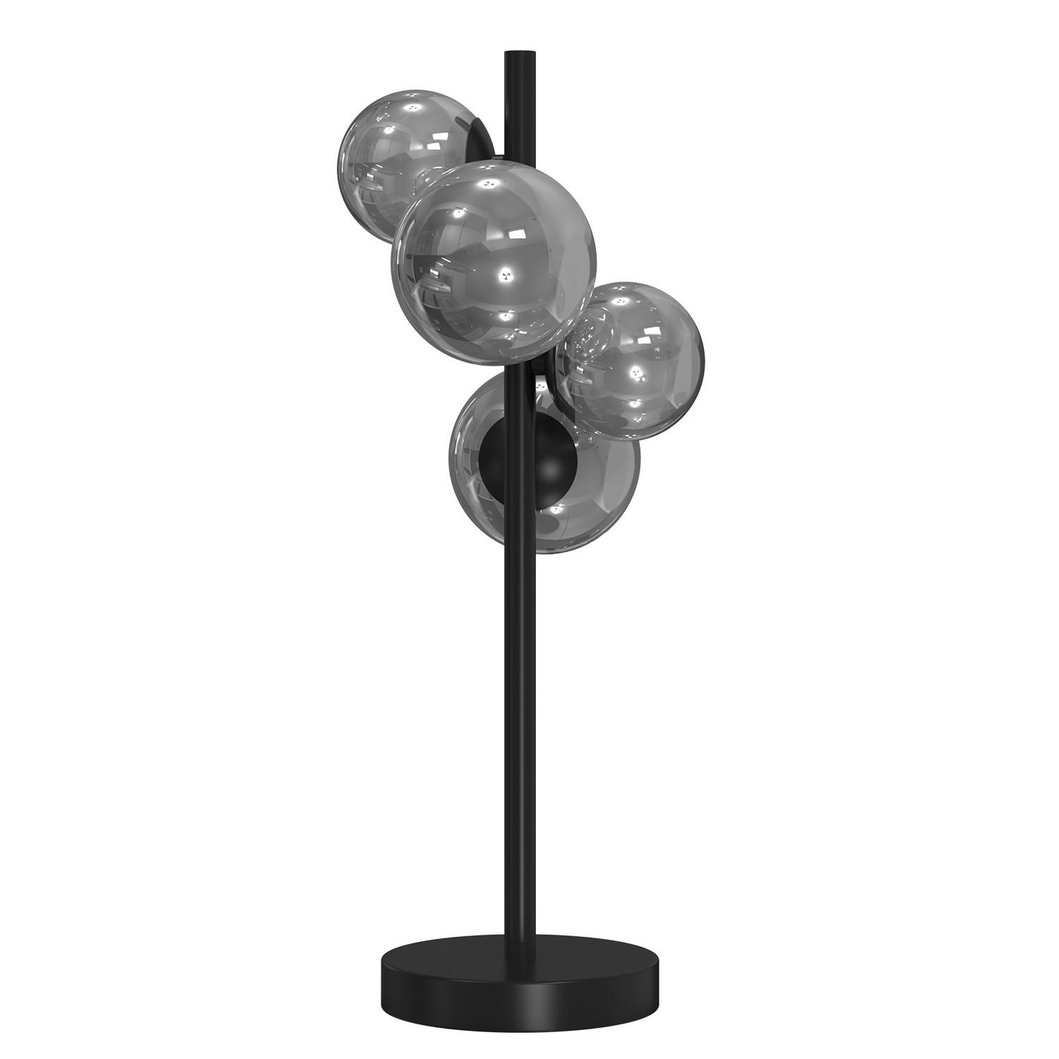 TISCHLEUCHTE PALOMA 24/24/48 cm   - Schwarz, Design, Glas/Kunststoff (24/24/48cm)