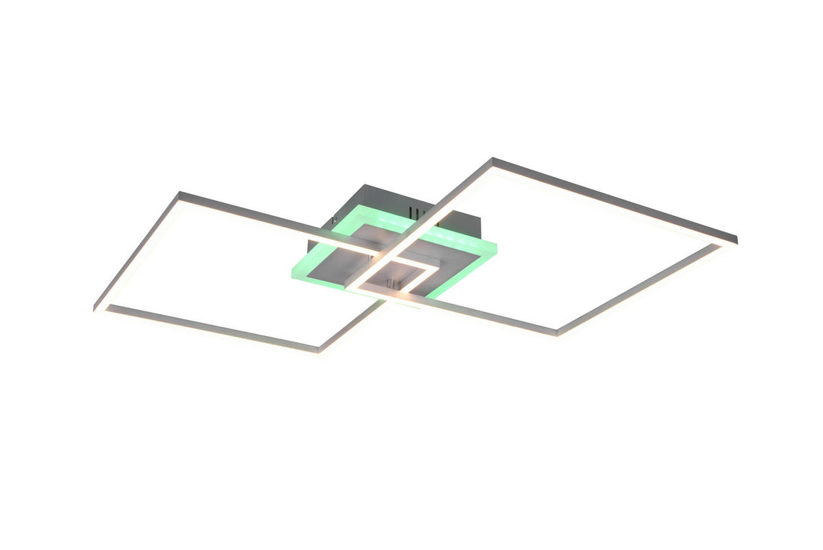 LED-DECKENLEUCHTE 29 W    61/61/8 cm  - Nickelfarben, Design, Metall (61/61/8cm)