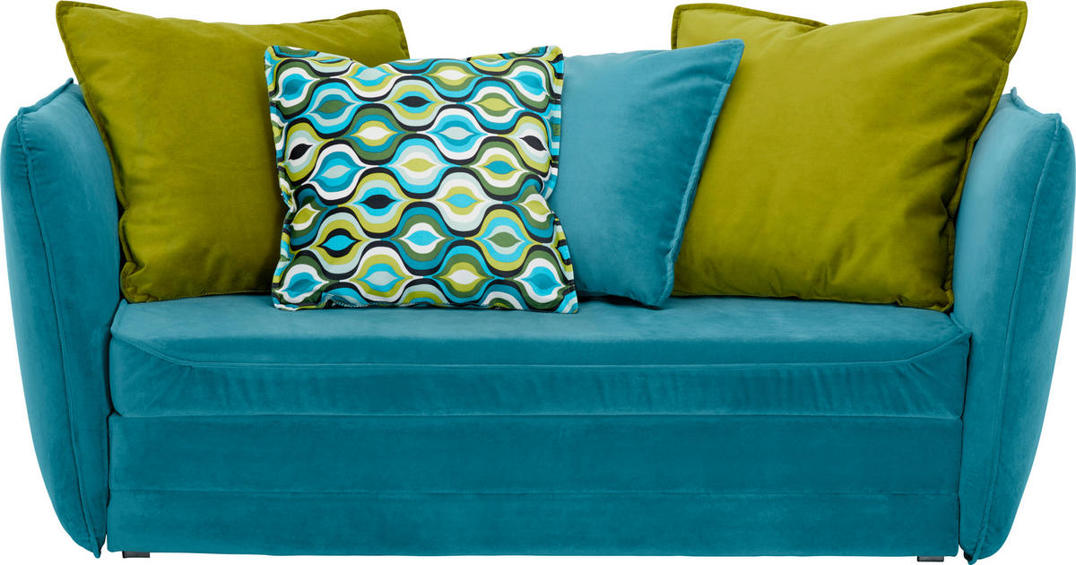 JUGEND- UND KINDERSOFA Mikrofaser Blau, Grün  - Blau/Schwarz, Design, Kunststoff/Textil (145/63-77/75cm) - Livetastic