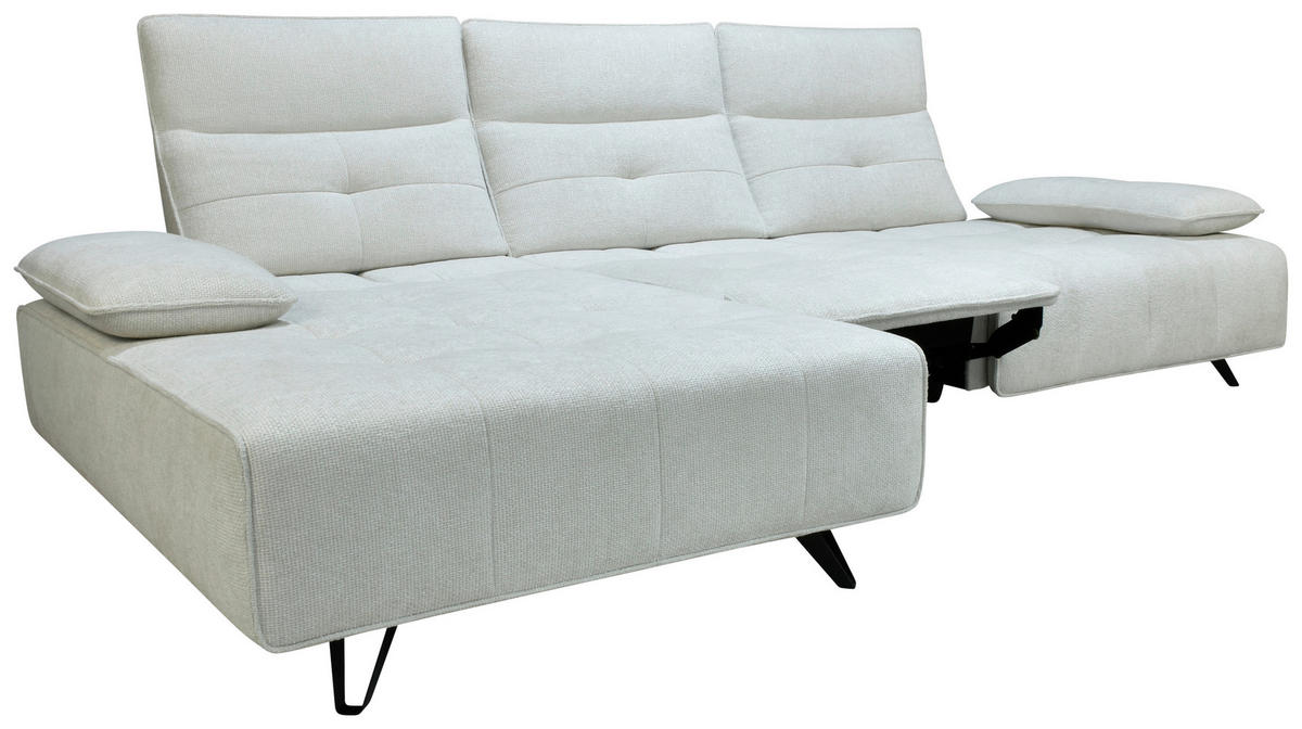 ECKSOFA Creme Chenille  - Creme/Schwarz, Design, Kunststoff/Textil (162/314cm) - Livetastic