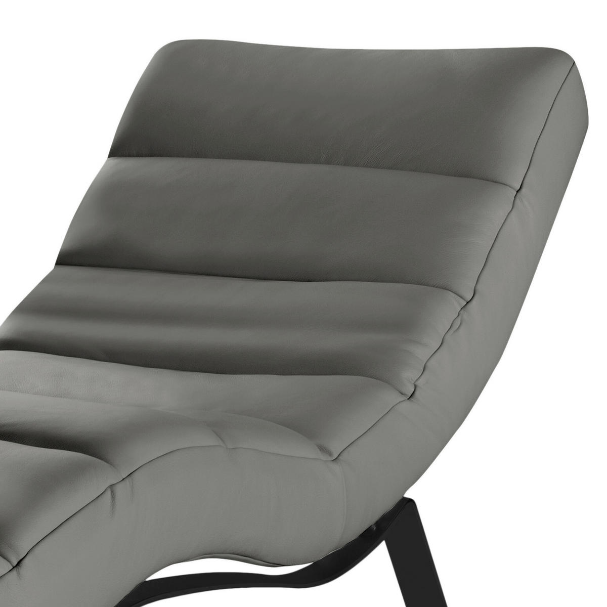 RELAXLIEGE Echtleder Anthrazit  - Anthrazit/Schwarz, Design, Leder/Metall (65/65-95/171cm) - Livetastic