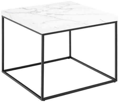 COUCHTISCH quadratisch Weiß  - Schwarz/Weiß, Design, Holzwerkstoff/Metall (60/60cm) - Livetastic