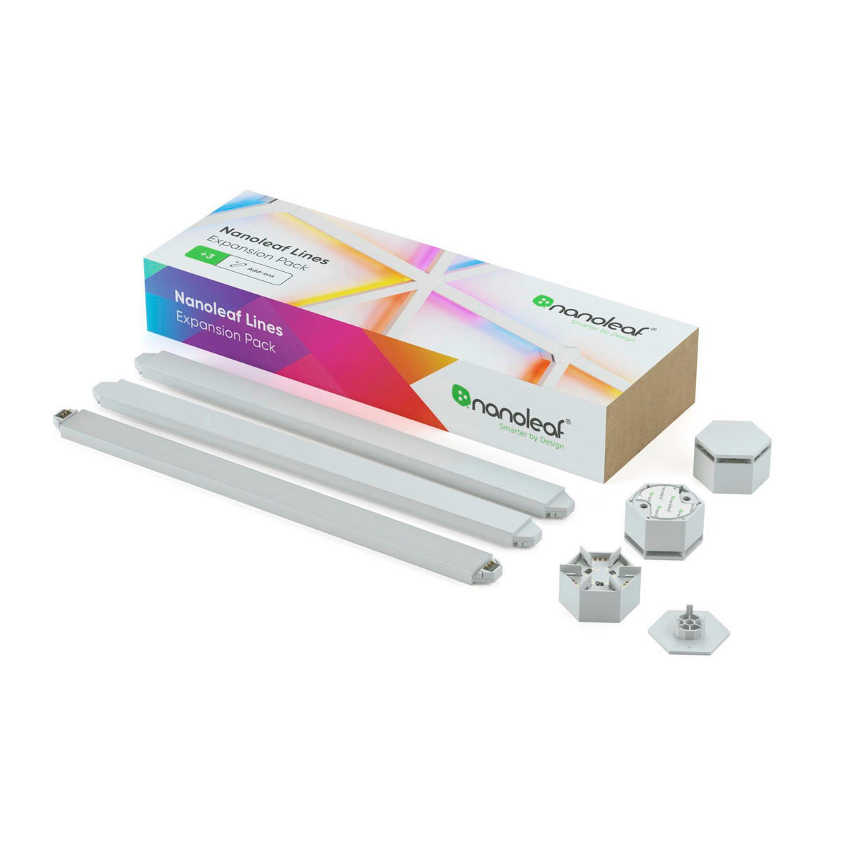 NANOLEAF LINES 3ER SET Erweiterungsset 28.00/0.8/2.0 cm  - Weiß, Basics, Kunststoff (28.00/0.8/2.0cm) - P & B