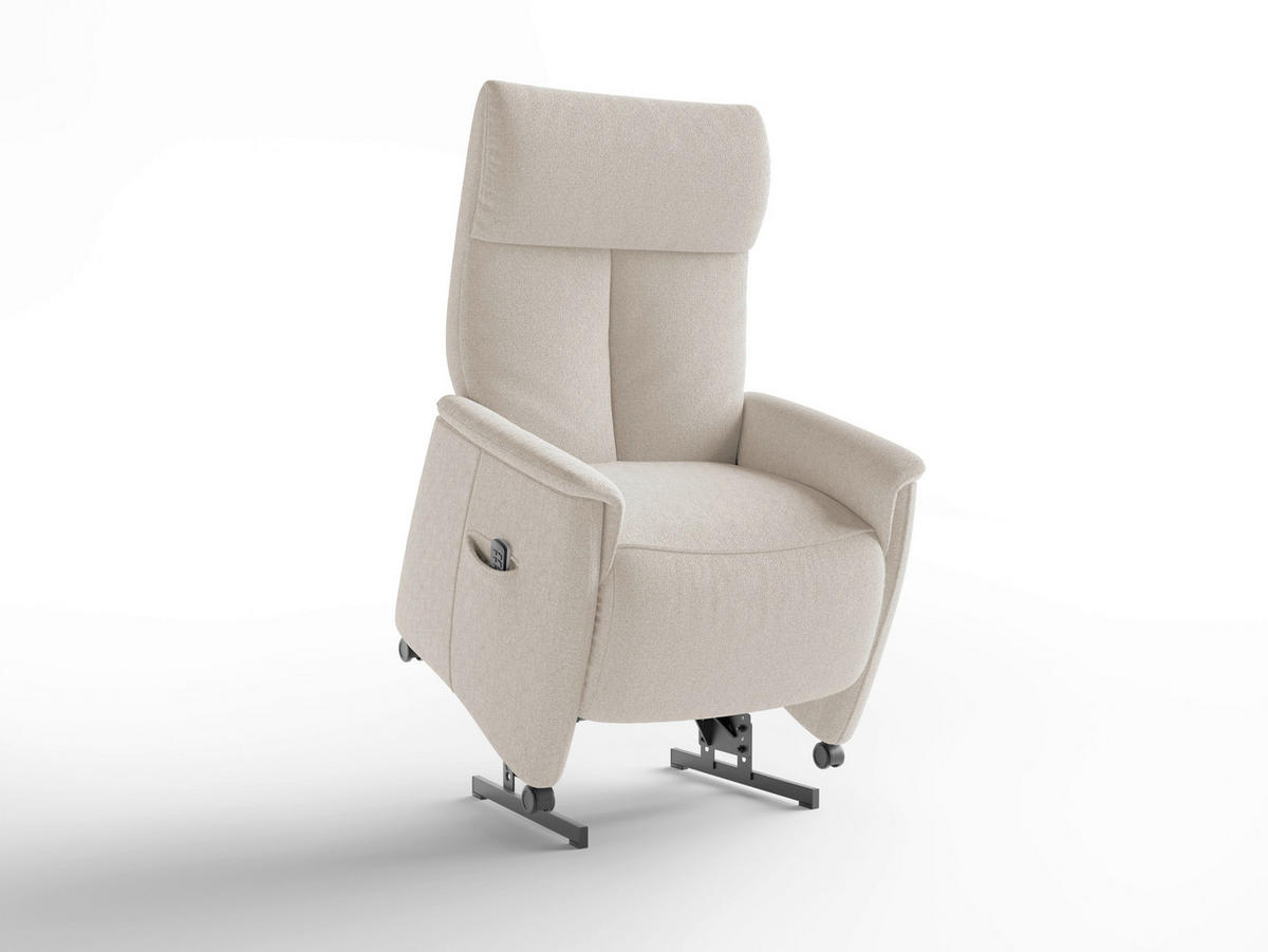 RELAXAČNÍ KŘESLO, textil, krémová - černá/krémová, Basics, textil/plast (76/114/84cm) - Sit & More