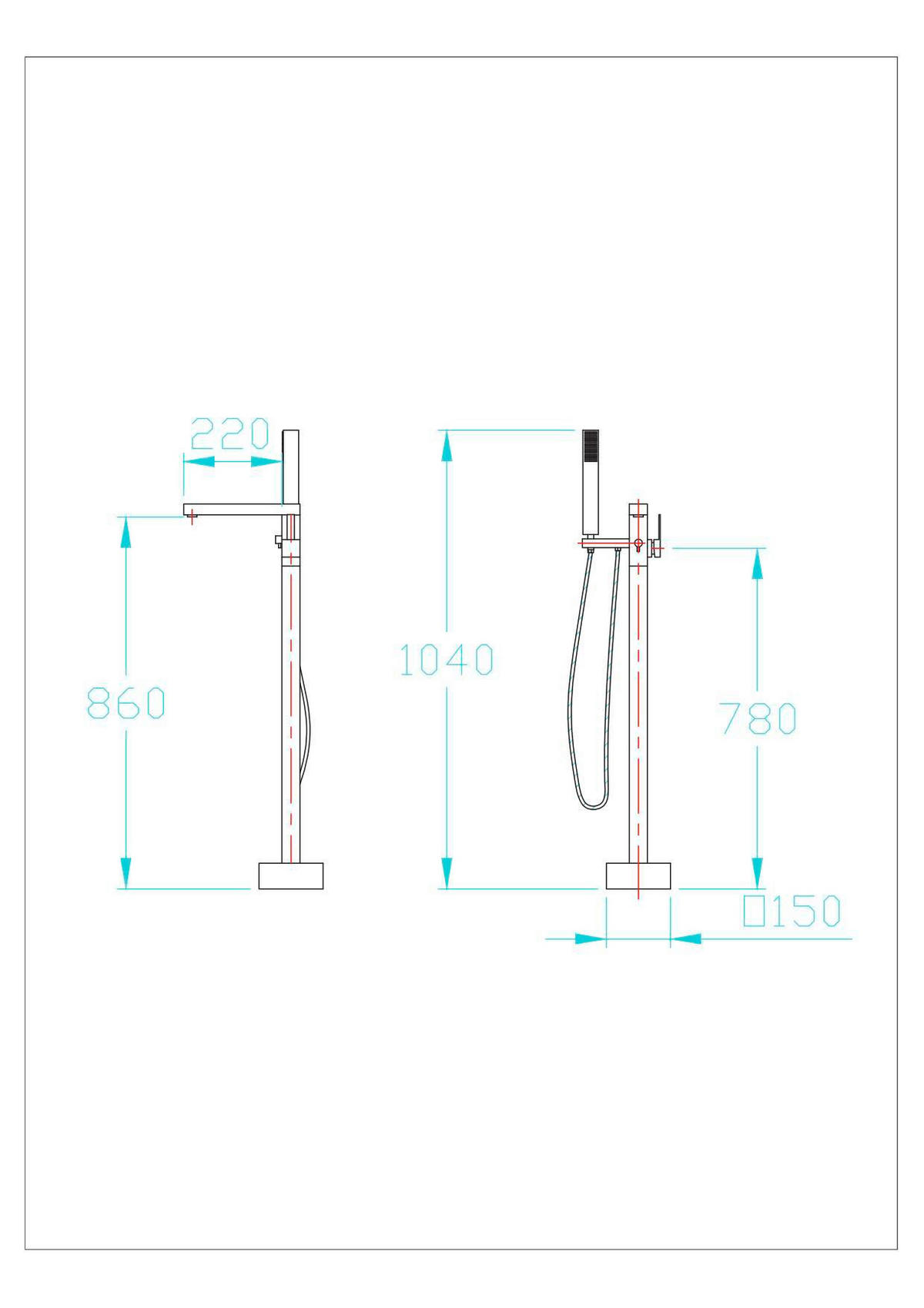 BADEWANNENARMATUR 29,5/104/15 cm  - Chromfarben, KONVENTIONELL, Metall (29,5/104/15cm) - Sanotechnik