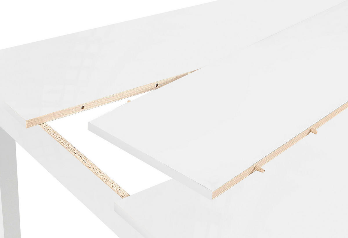 ESSTISCH 120/80/75 cm Nachbildung  Holzwerkstoff schnell aufzubauende und stabile Arbeitsfläche rechteckig Weiß  - Weiß, MODERN, Holzwerkstoff (120/80/75cm) - MID.YOU