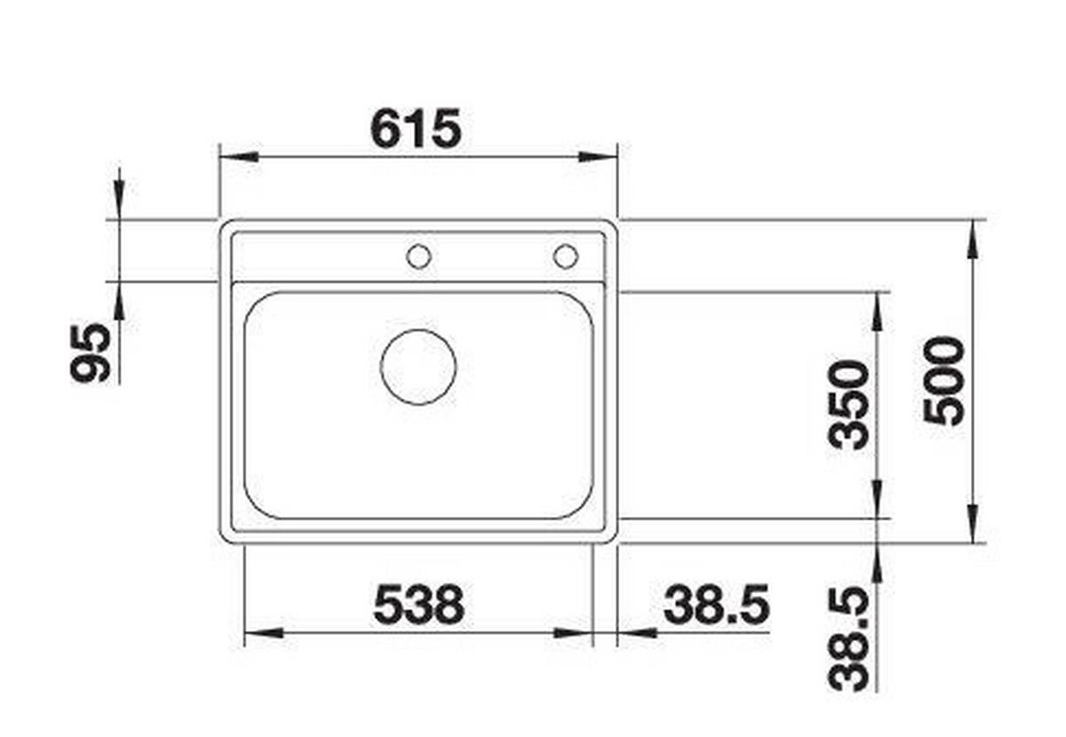 SPÜLE 525109  - Edelstahlfarben, Basics, Metall (61,5/19/50cm) - Blanco