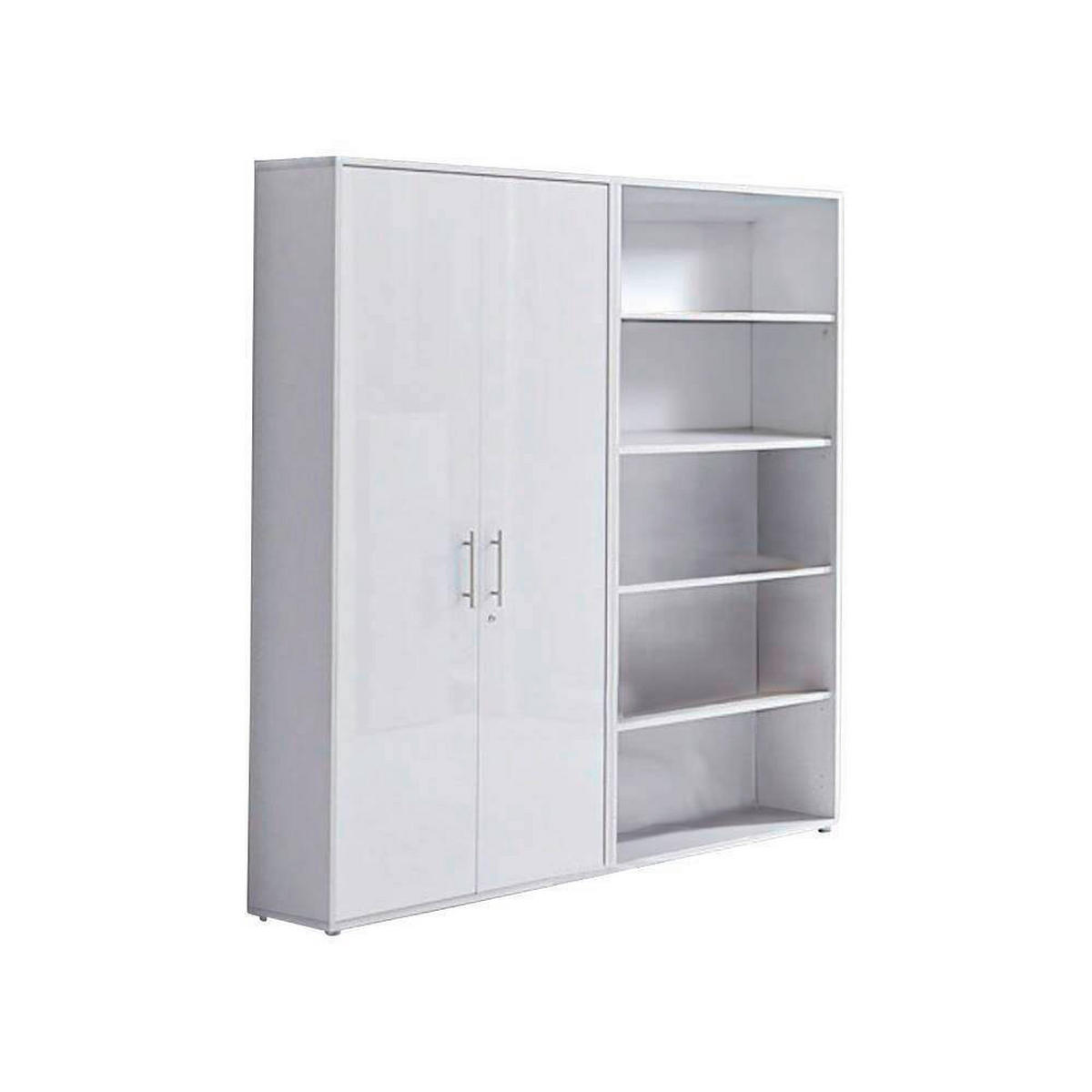 AKTENSCHRANK 168,8/185,6/33 cm  - Weiß Hochglanz/Weiß, MODERN, Holzwerkstoff (168,8/185,6/33cm) - MID.YOU