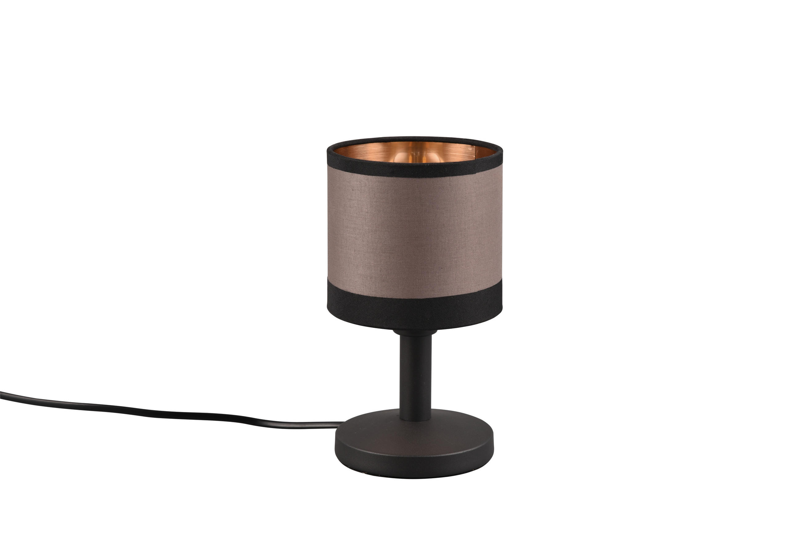 BORDSLAMPA DAVOS 12/22,5 cm   - svart/guldfärgad, Basics, metall/textil (12/22,5cm)