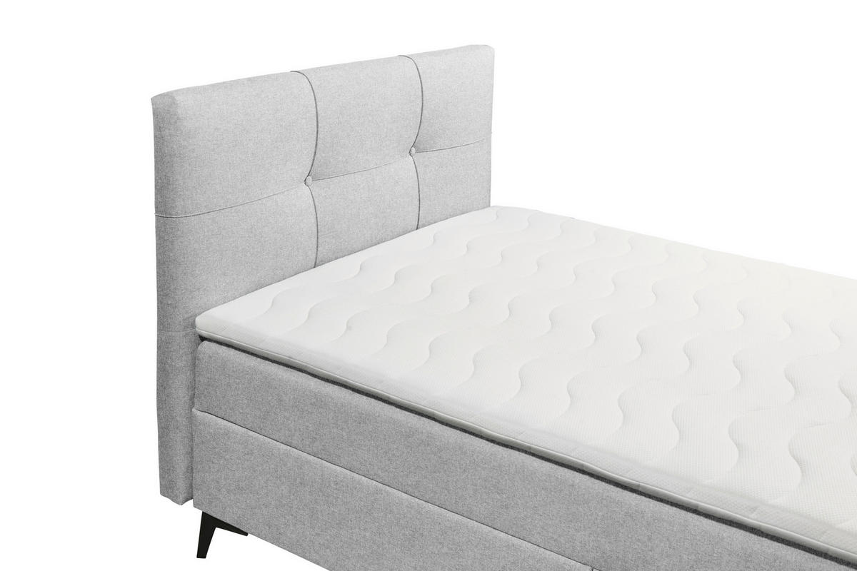 BOXBETT 120/200 cm  in Hellgrau  - Hellgrau, Basics, Holzwerkstoff/Textil (120/200cm) - Xora