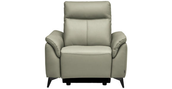 SESSEL in Echtleder Hellgrau  - Hellgrau/Schwarz, Design, Leder/Metall (107/105/98cm) - Belluti