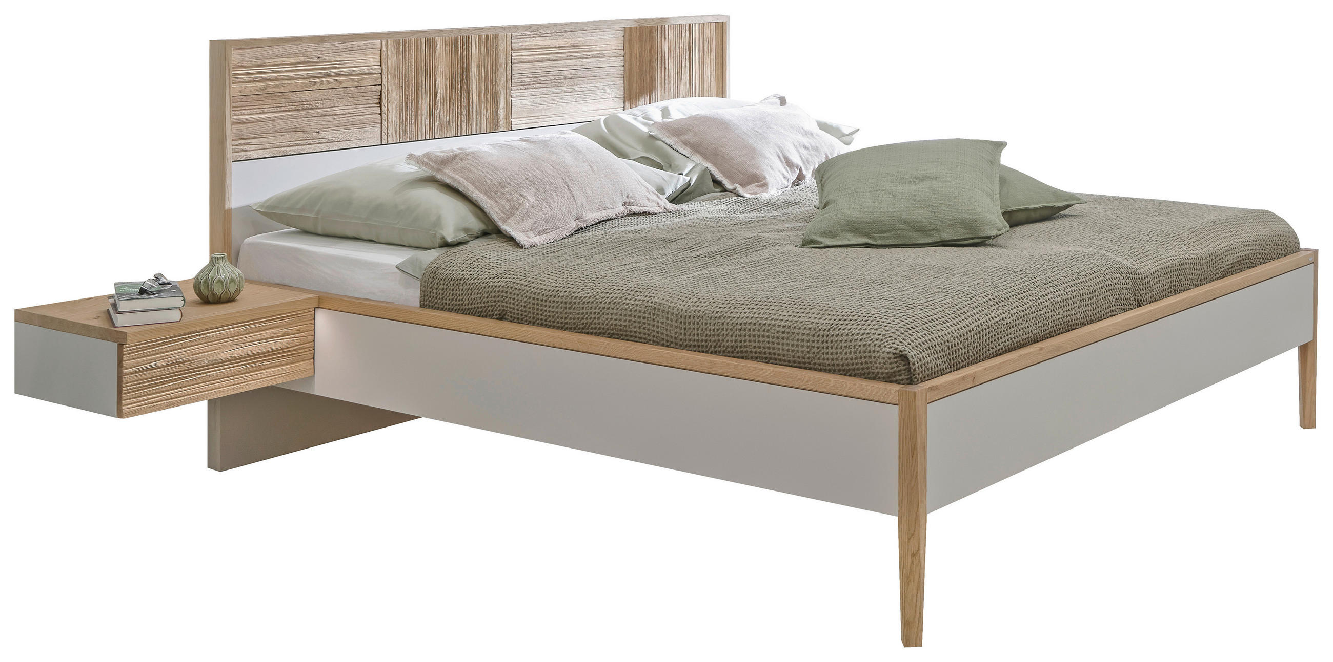 BETTANLAGE - Taupe/Wildeiche, Design, Holz (180/200cm) - Voglauer