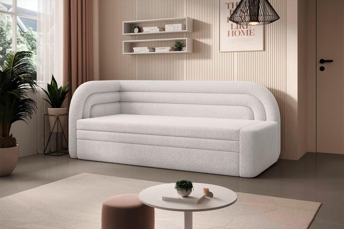 RÉCAMIERE in Samt Weiss  - Weiss/Schwarz, Design, Kunststoff/Textil (86/80/223cm) - MID.YOU