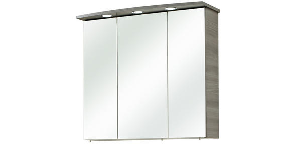 SPIEGELSCHRANK 75/72/20 cm  - Alufarben/Braun, KONVENTIONELL, Glas/Holzwerkstoff (75/72/20cm) - Xora