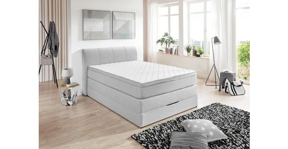 BOXSPRINGBETT 140/200 cm  in Silberfarben  - Silberfarben, KONVENTIONELL, Textil (140/200cm) - Carryhome