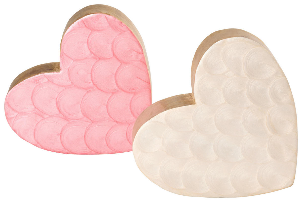 DEKOHERZ - Rosa/Weiß, LIFESTYLE, Holz (15/3,5cm)