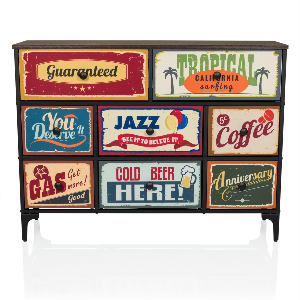 KOMMODE  in  - Multicolor/Schwarz, MODERN, Holzwerkstoff/Textil (102,5/77,5/30cm) - MID.YOU