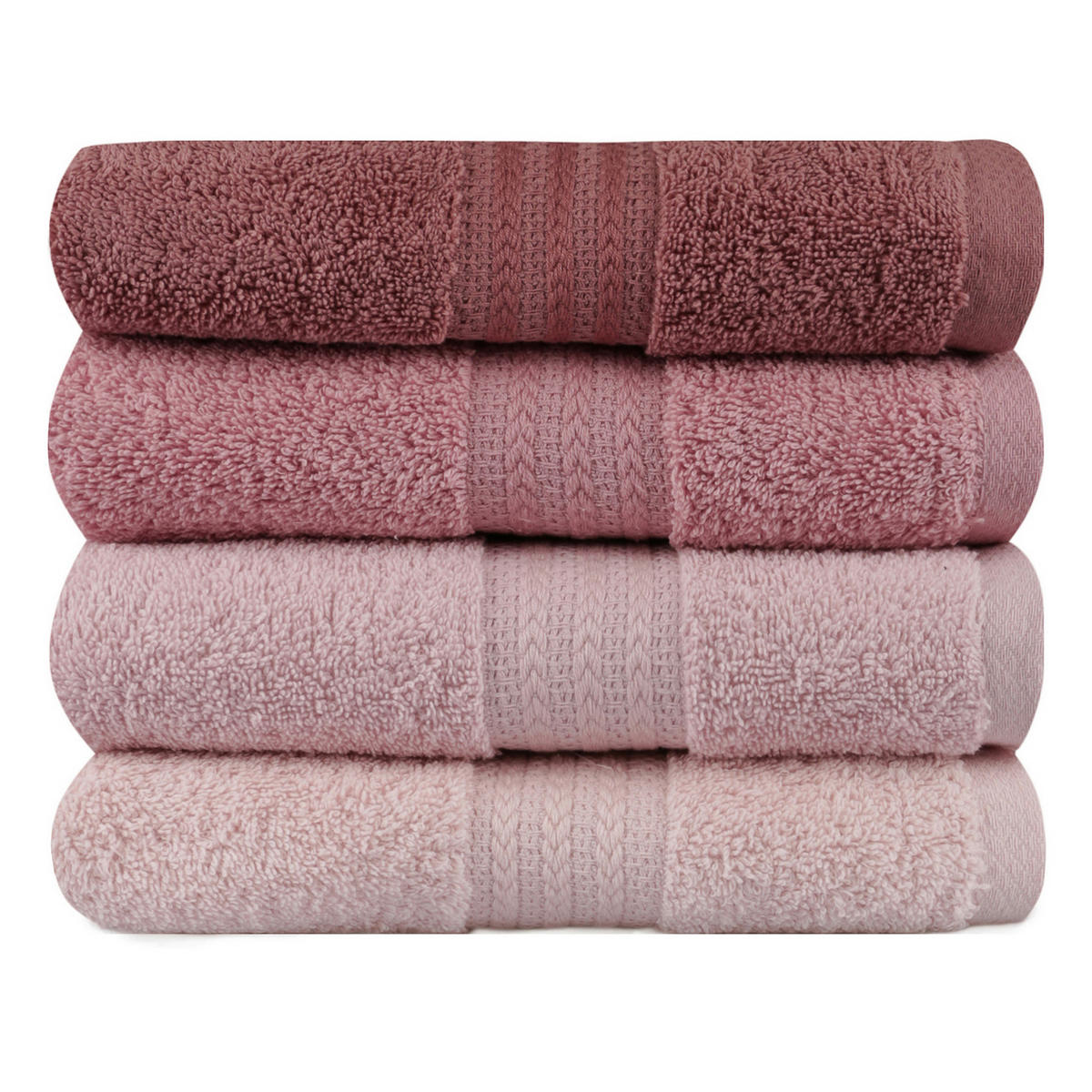 HANDTUCHSET Creme, Pink, Hellrosa 4-teilig  - Pink/Hellrosa, Basics, Textil (50/90cm)