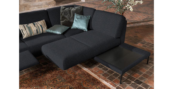 ECKSOFA in Flachgewebe, Struktur Pflaume  - Pflaume/Anthrazit, Design, Textil/Metall (254/230cm) - Ambiente